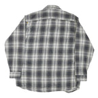 FIELD MASTER Mens Grey & White Check Cotton Blend Shirt L Casual Button Front