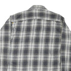 FIELD MASTER Mens Grey & White Check Cotton Blend Shirt L Casual Button Front