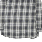 FIELD MASTER Mens Grey & White Check Cotton Blend Shirt L Casual Button Front