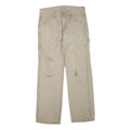 DICKIES Mens Cotton Blend Beige Workwear Regular Straight Trousers W32 L30