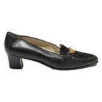 BALLY Womens Classic Loafer Court Leather Black UK 4.5 Elegant Vintage