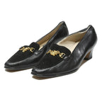 BALLY Womens Classic Loafer Court Leather Black UK 4.5 Elegant Vintage