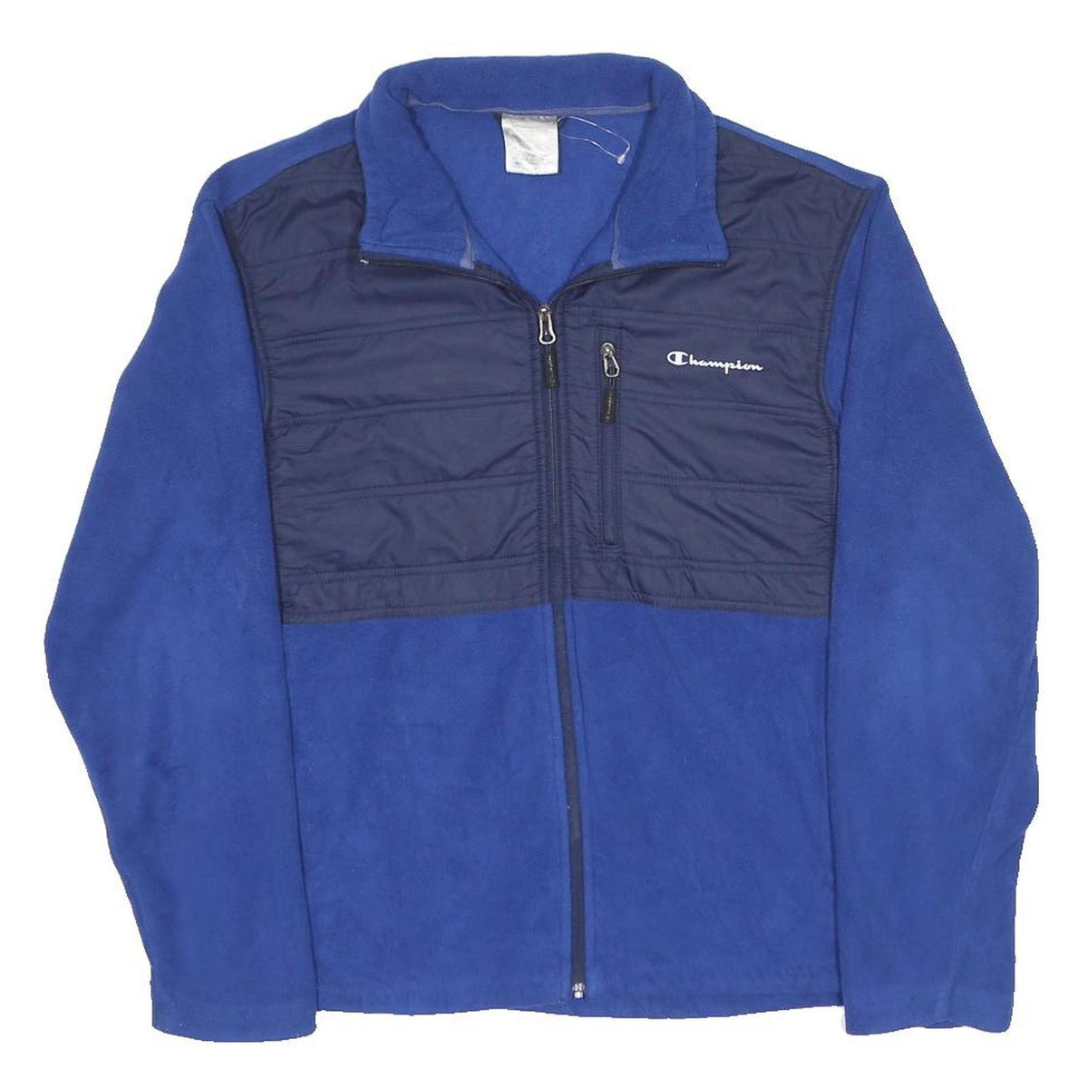 CHAMPION Mens Blue Navy Fleece Zip Up Jacket S Casual Lightweight Warm