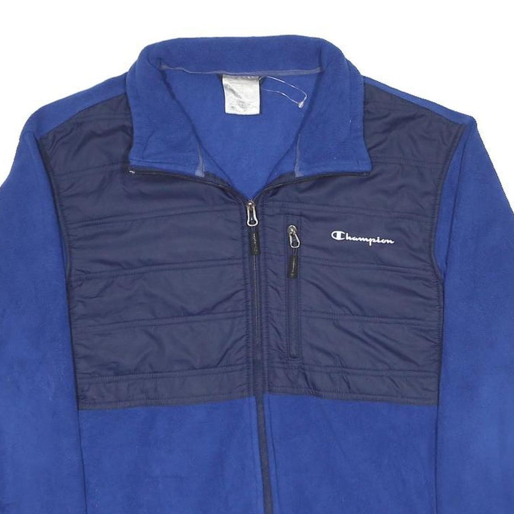 CHAMPION Mens Blue Navy Fleece Zip Up Jacket S Casual Lightweight Warm