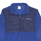 CHAMPION Mens Blue Navy Fleece Zip Up Jacket S Casual Lightweight Warm