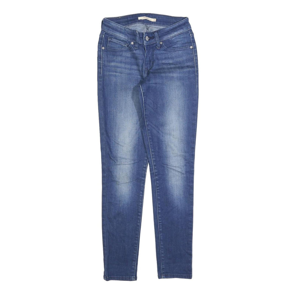 LEVI'S 711 Womens Slim Blue Denim Medium Wash Jeans W25 L27 Stretch Skinny Fit