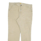 CARHARTT Mens Cotton Blend Beige Relaxed Fit Straight Trousers W40 L32 Workwear