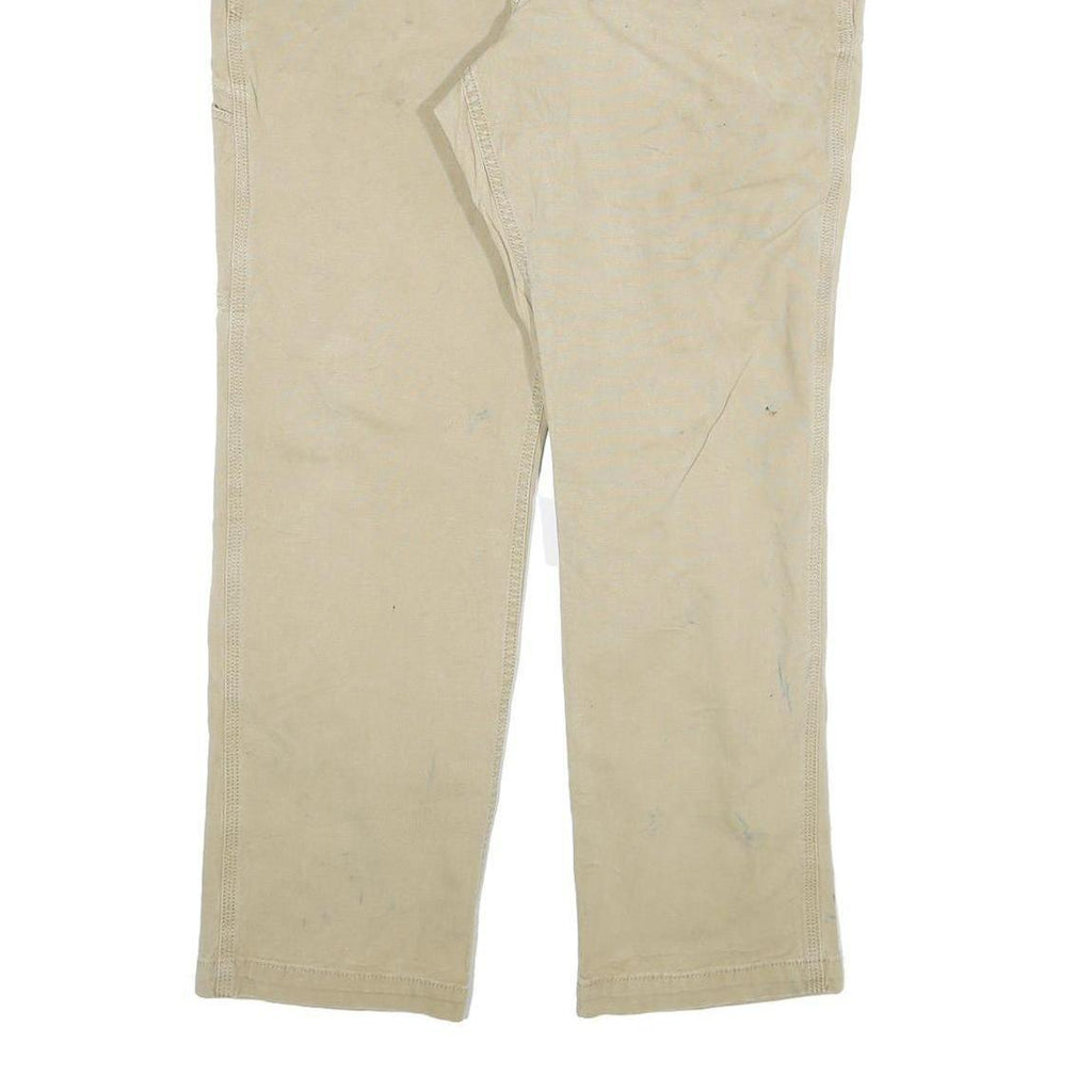 CARHARTT Mens Cotton Blend Beige Relaxed Fit Straight Trousers W40 L32 Workwear