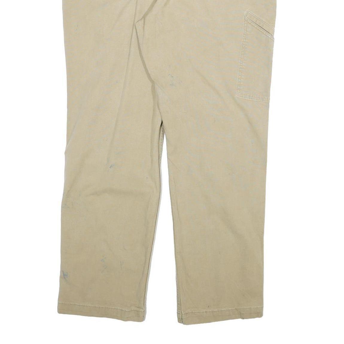 CARHARTT Mens Cotton Blend Beige Relaxed Fit Straight Trousers W40 L32 Workwear