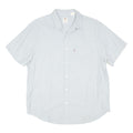 LEVI'S Mens Light Blue Plain Shirt L Cotton Blend Casual Summer Button Down