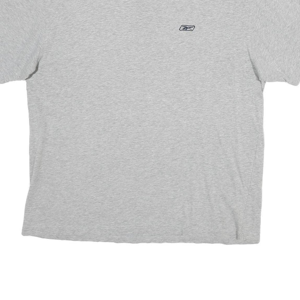 REEBOK Mens Grey Crew Neck Short Sleeve XL T-Shirt Logo Casual Cotton