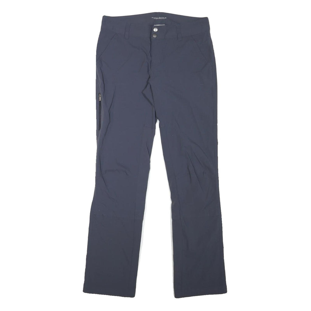 COLUMBIA Womens Polyester Blend Navy Regular Zip Trousers W30 L31 Outdoor Casual