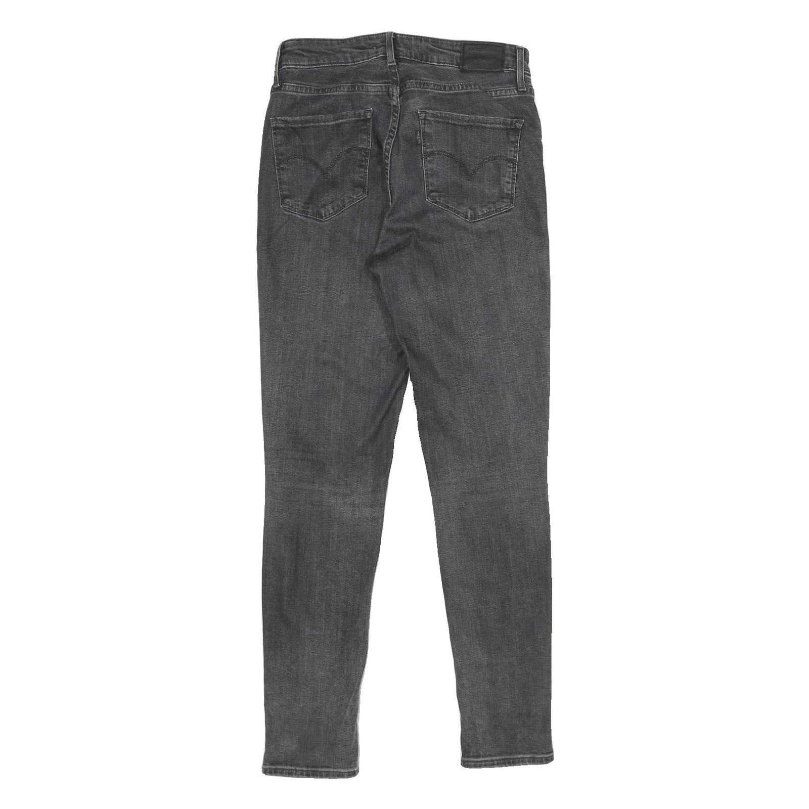 LEVI'S 721 High Rise Skinny Womens Black Slim Skinny Denim Raw W28 L30 Stretch