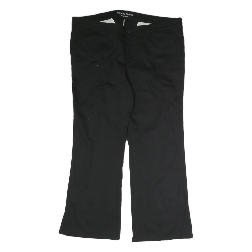 DICKIES Womens Black Regular Fit Straight Cotton Blend Trousers W40 L28 Workwear