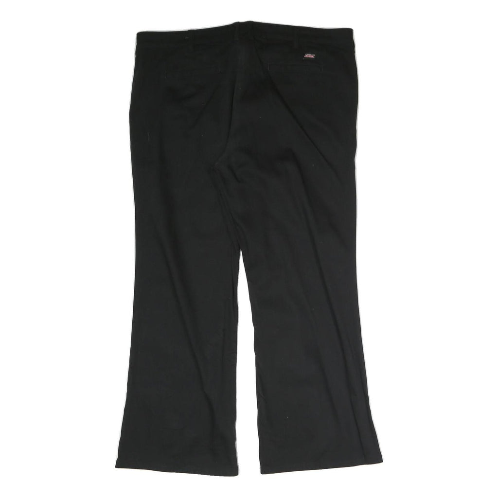 DICKIES Womens Black Regular Fit Straight Cotton Blend Trousers W40 L28 Workwear