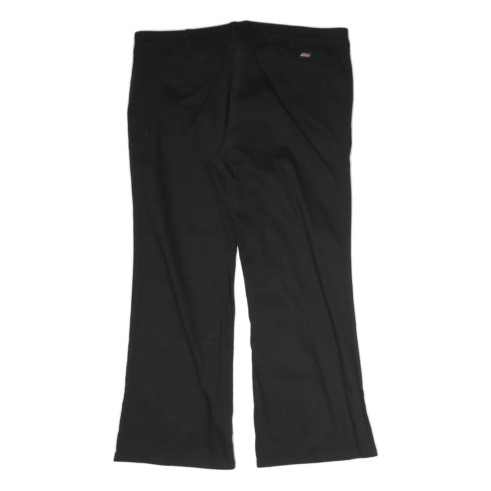 DICKIES Womens Black Regular Fit Straight Cotton Blend Trousers W40 L28 Workwear