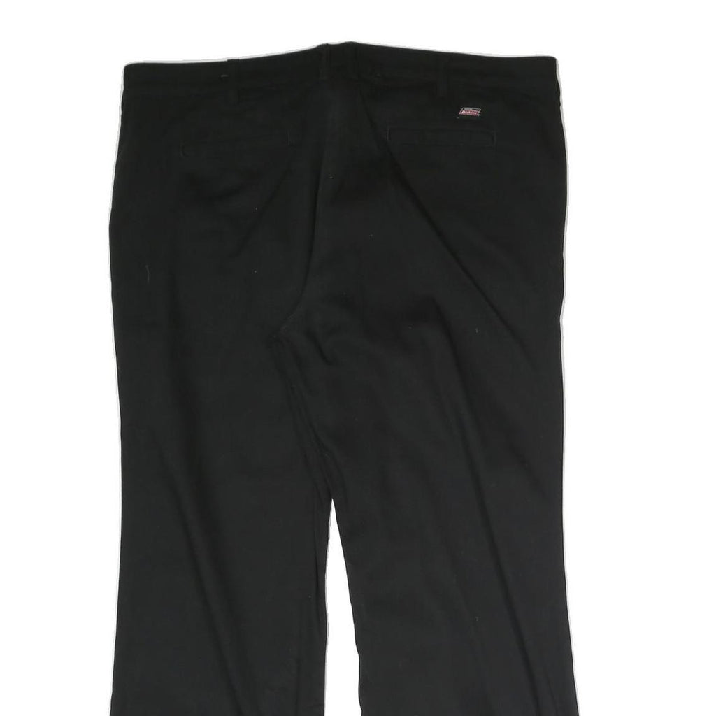 DICKIES Womens Black Regular Fit Straight Cotton Blend Trousers W40 L28 Workwear