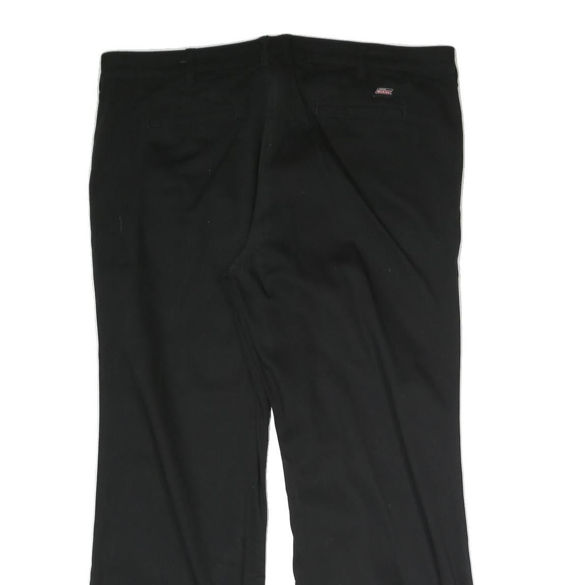 DICKIES Womens Black Regular Fit Straight Cotton Blend Trousers W40 L28 Workwear