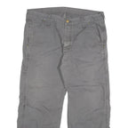 CARHARTT Mens Cotton Blend Grey Relaxed Straight Trousers W38 L27 Workwear
