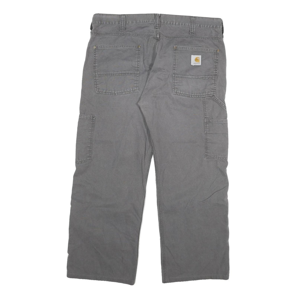 CARHARTT Mens Cotton Blend Grey Relaxed Straight Trousers W38 L27 Workwear