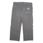 CARHARTT Mens Cotton Blend Grey Relaxed Straight Trousers W38 L27 Workwear