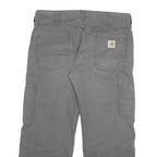 CARHARTT Mens Cotton Blend Grey Relaxed Straight Trousers W38 L27 Workwear