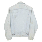 LEVI'S Mens Blue Cotton Denim Jacket S Button Closure Classic Fit Patchwork