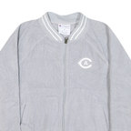 CHAMPION Mens Grey Baseball Style Jacket M Polyester Blend Sherpa Zip Casual