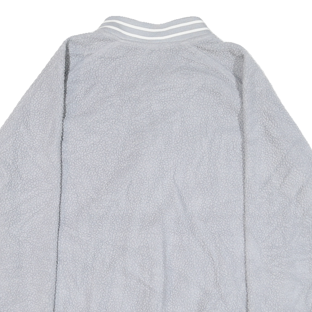 CHAMPION Mens Grey Baseball Style Jacket M Polyester Blend Sherpa Zip Casual