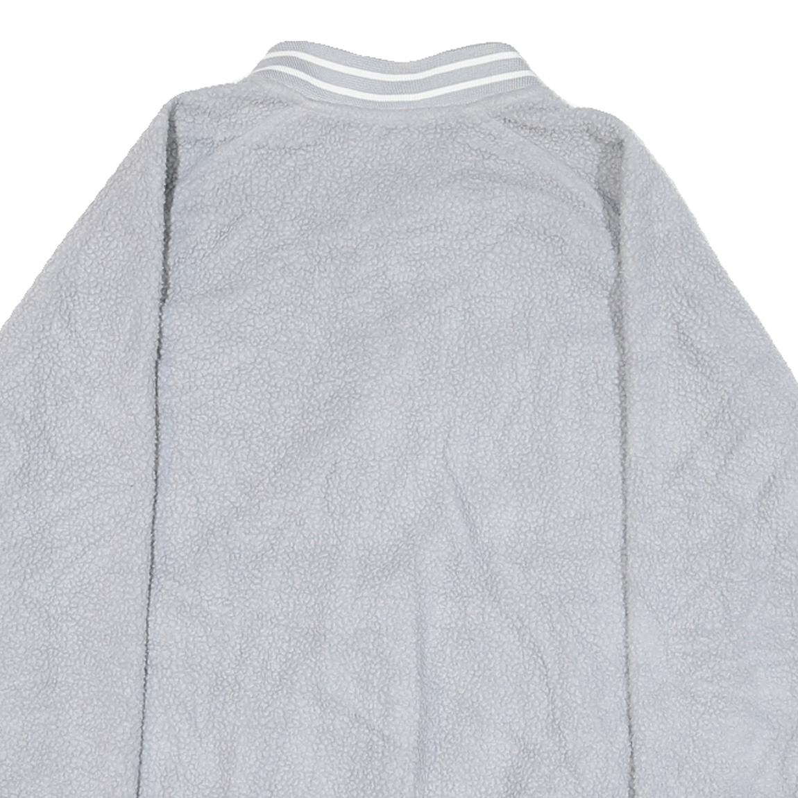 CHAMPION Mens Grey Baseball Style Jacket M Polyester Blend Sherpa Zip Casual