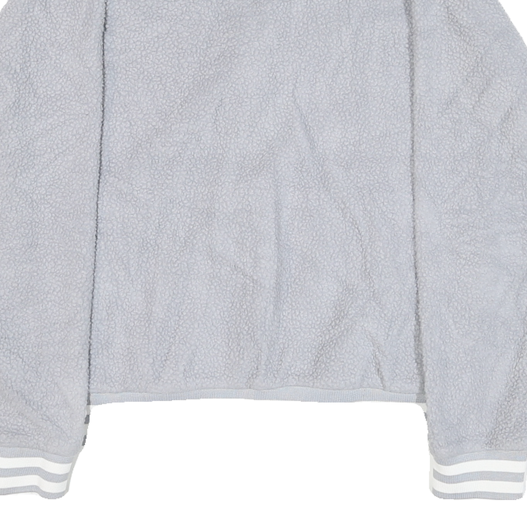 CHAMPION Mens Grey Baseball Style Jacket M Polyester Blend Sherpa Zip Casual