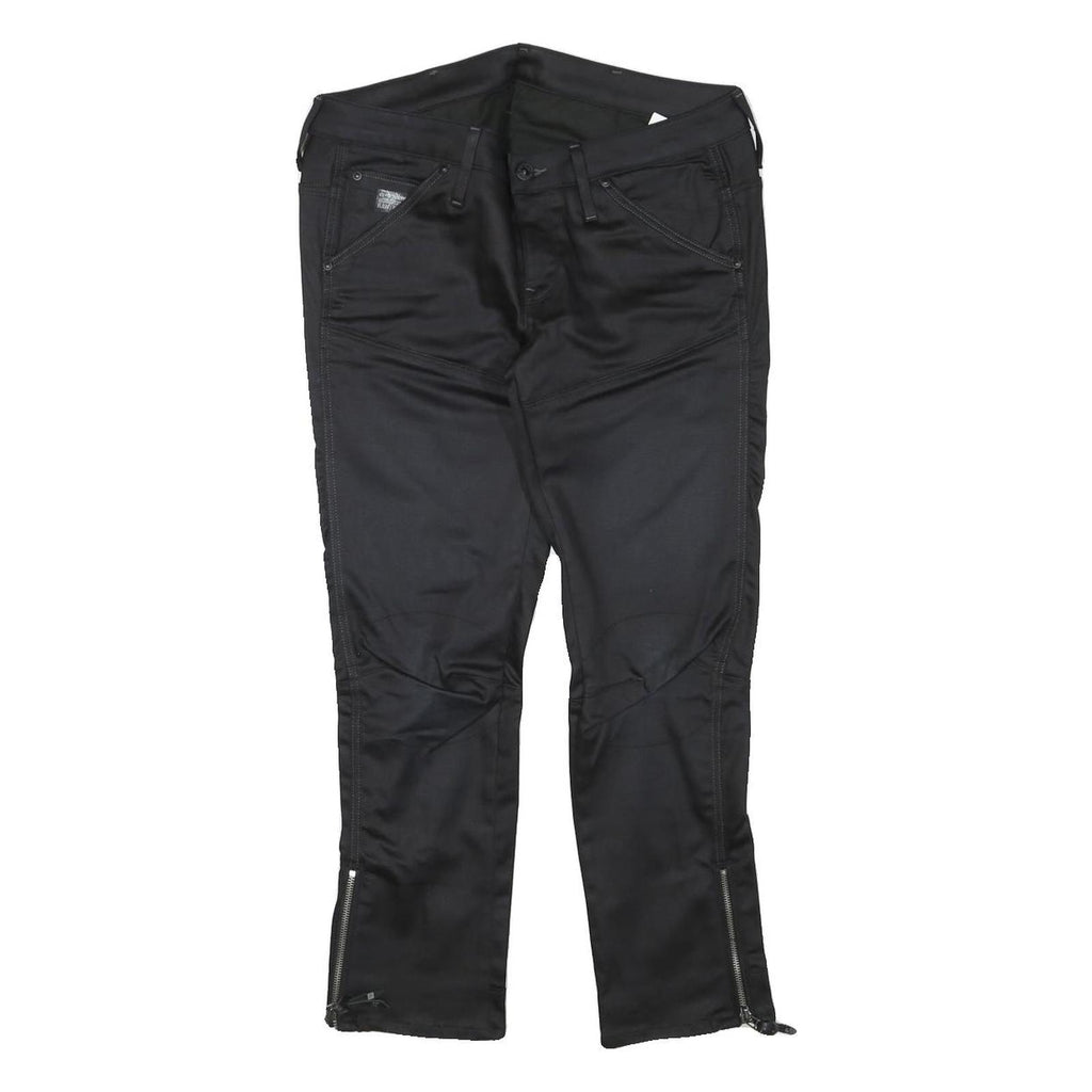 G-STAR Womens Jeans Black Slim Skinny Denim W30 L24 Zipped Hem Cotton Blend