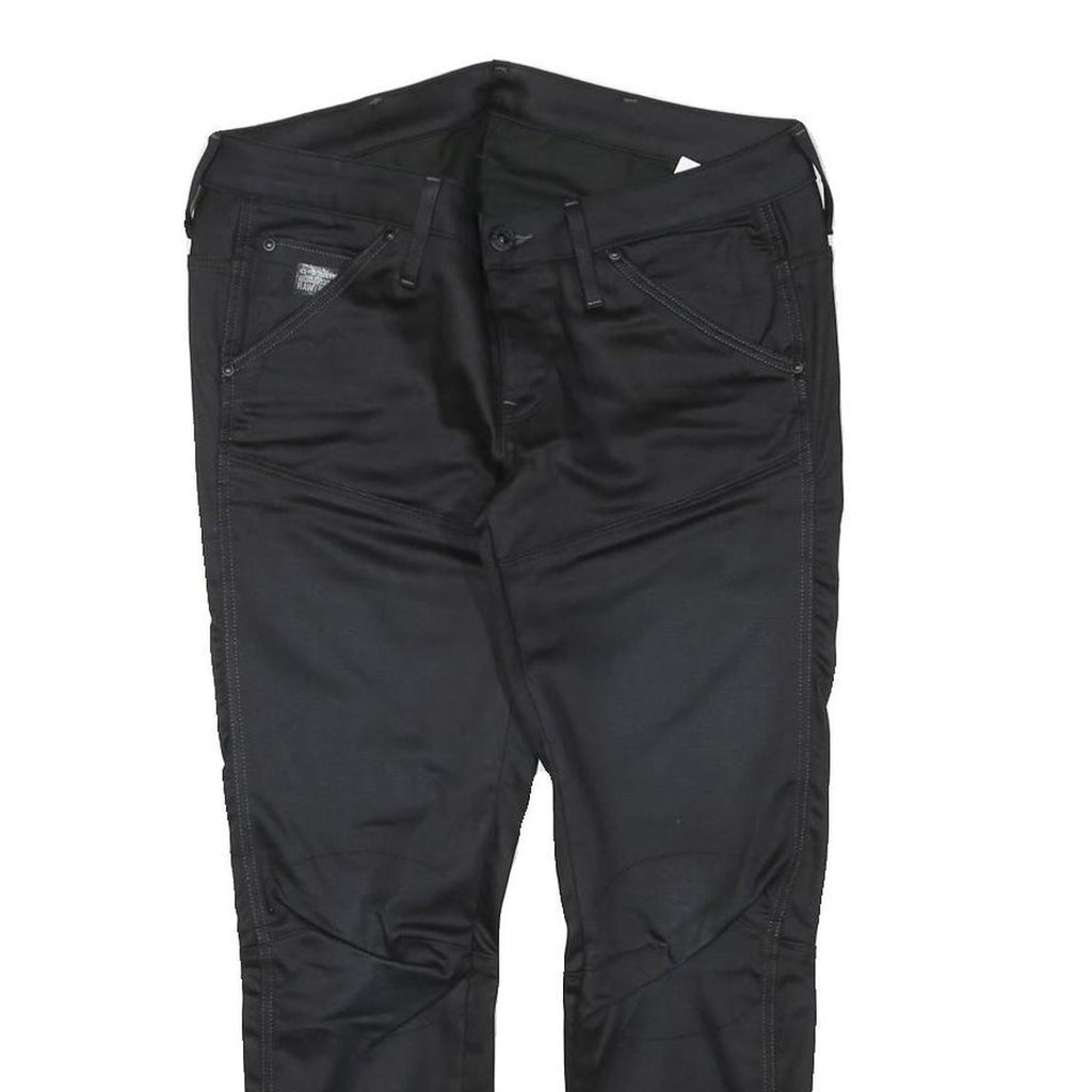 G-STAR Womens Jeans Black Slim Skinny Denim W30 L24 Zipped Hem Cotton Blend