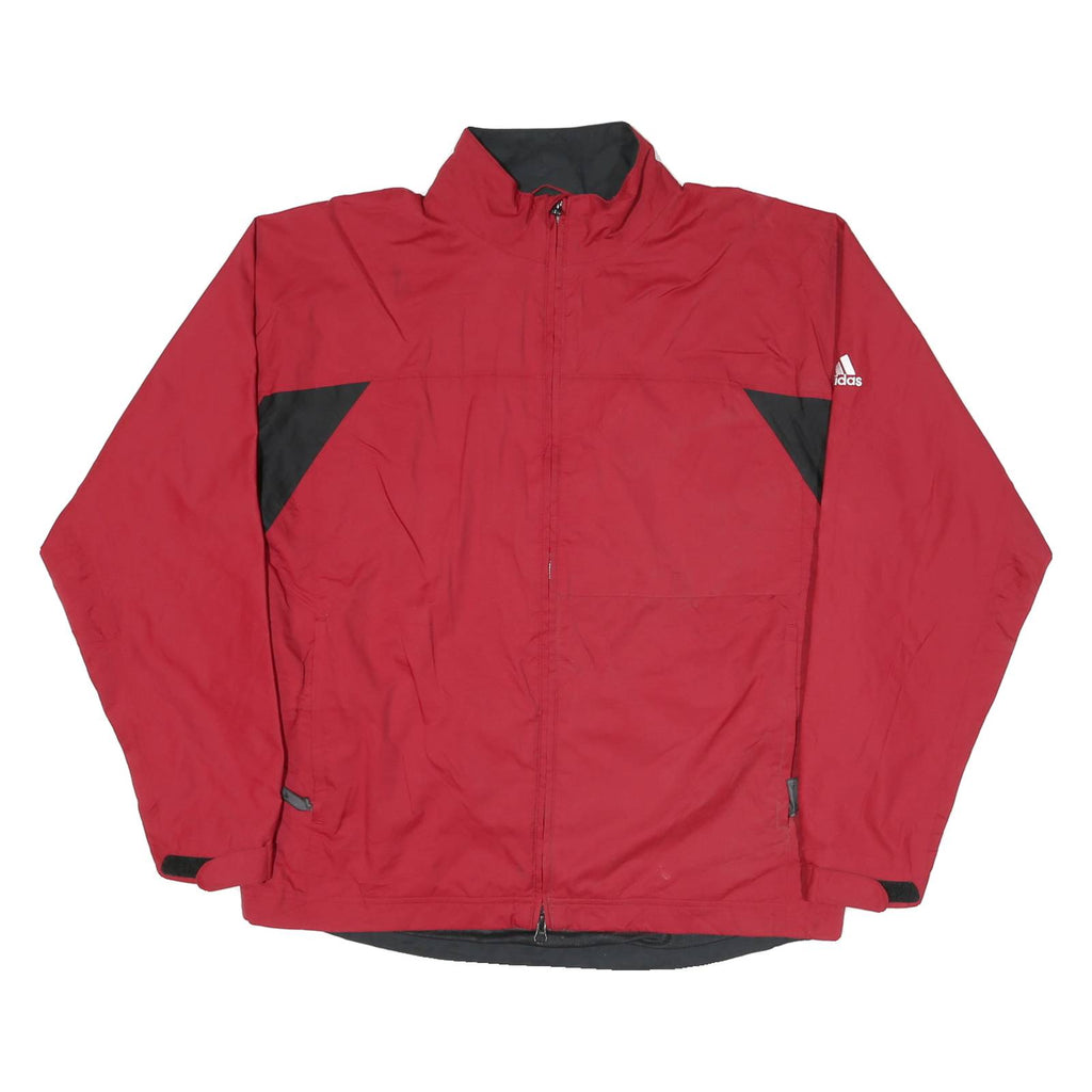 ADIDAS Mens Red & Black Outdoor Jacket M Polyester Blend Zip Lightweight