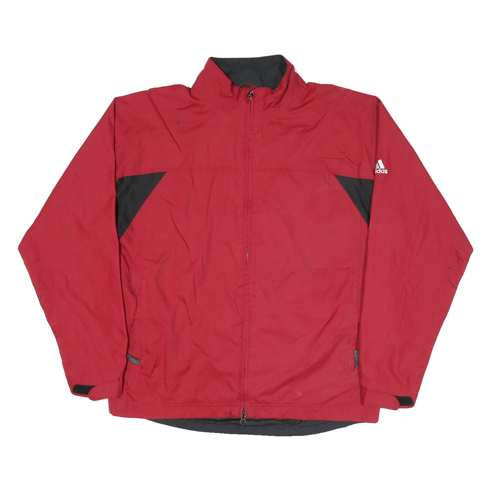 ADIDAS Mens Red & Black Outdoor Jacket M Polyester Blend Zip Lightweight