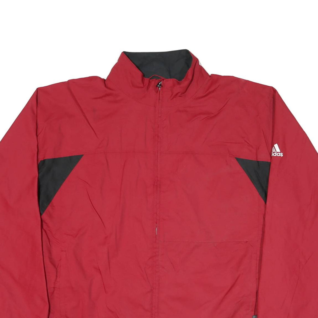 ADIDAS Mens Red & Black Outdoor Jacket M Polyester Blend Zip Lightweight