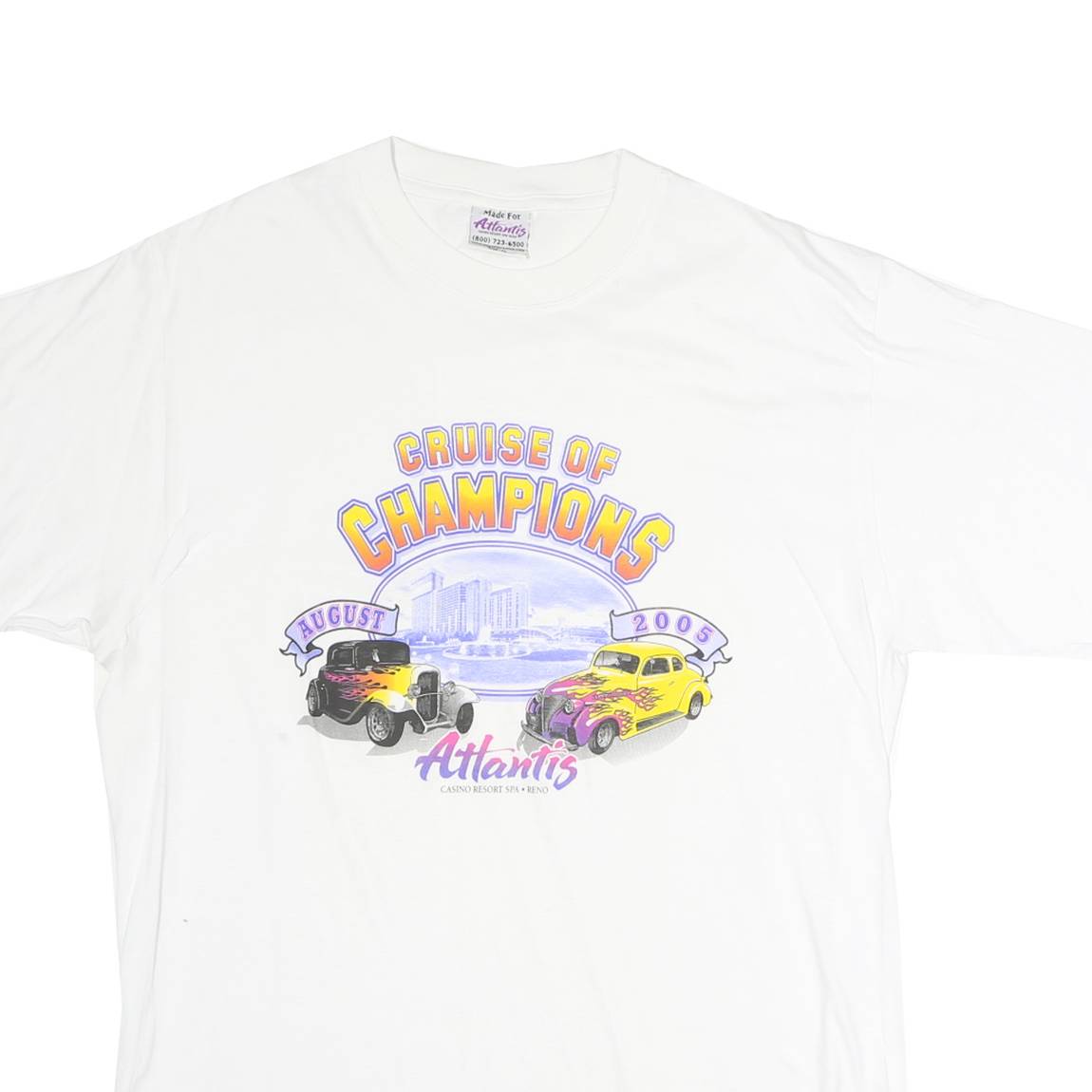 ATLANTIS Mens White Cruise Of Champions Graphic T-Shirt XL Short Sleeve Crew