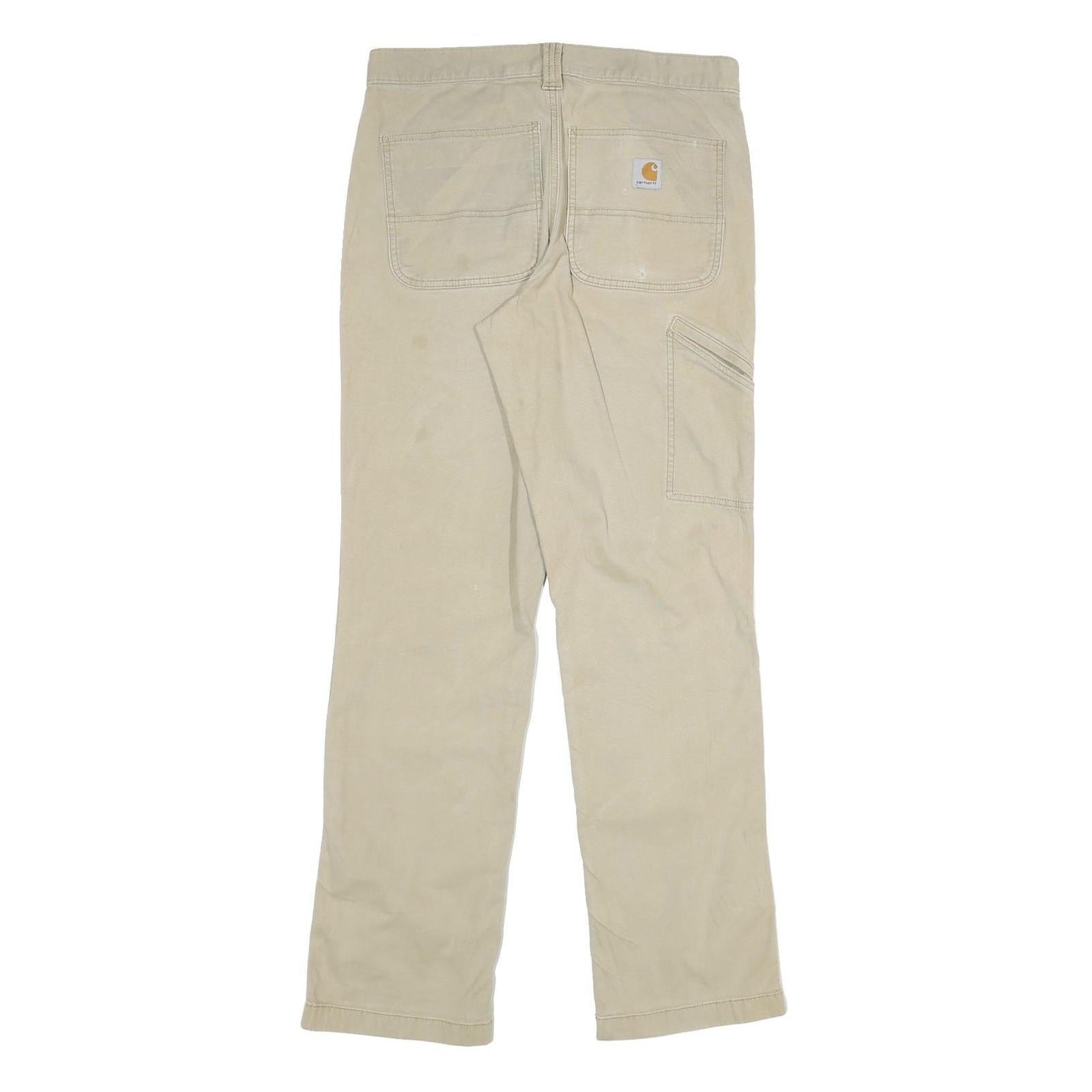 CARHARTT Mens Jeans Beige Relaxed Straight Denim W31 L31 Workwear Utility