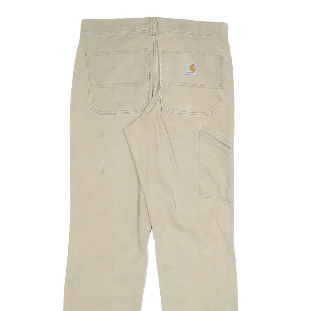 CARHARTT Mens Jeans Beige Relaxed Straight Denim W31 L31 Workwear Utility