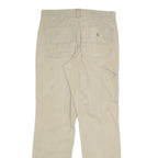 CARHARTT Mens Jeans Beige Relaxed Straight Denim W31 L31 Workwear Utility