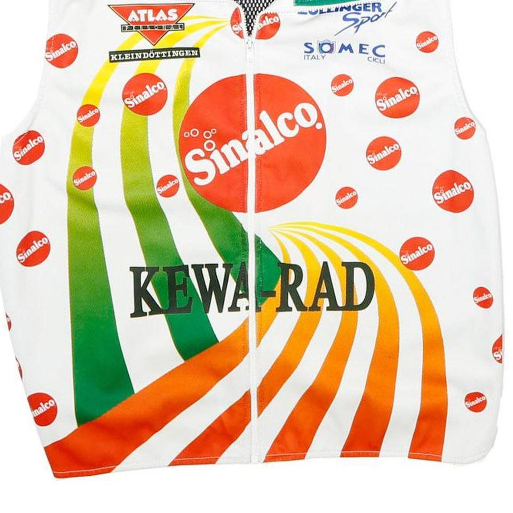 ZOLLNGER SPORT Mens White Green & Orange Polyester Blend Cycling Jacket S Zip