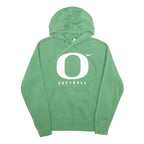 NIKE Mens Green Oregon Softball Pullover Hoodie S Cotton Blend