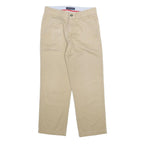 TOMMY HILFIGER Mens Cotton Beige Relaxed Straight Trousers W28 L26 Casual