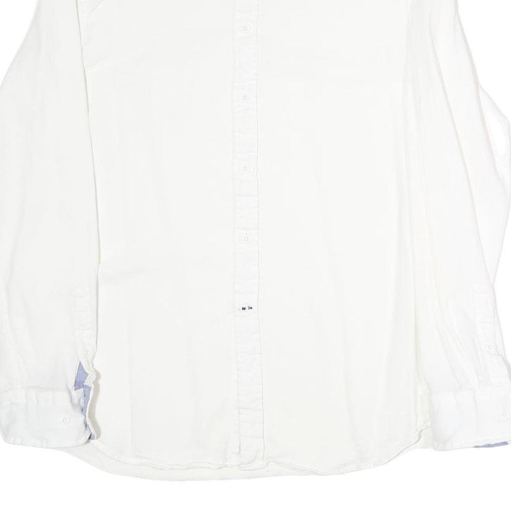 NAUTICA Mens White Slim Fit Shirt XL Casual Button Down Cotton Blend