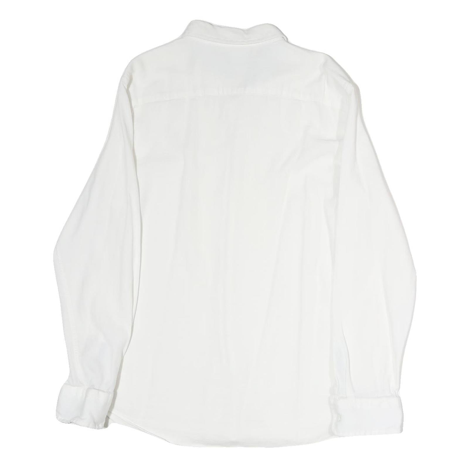 NAUTICA Mens White Slim Fit Shirt XL Casual Button Down Cotton Blend