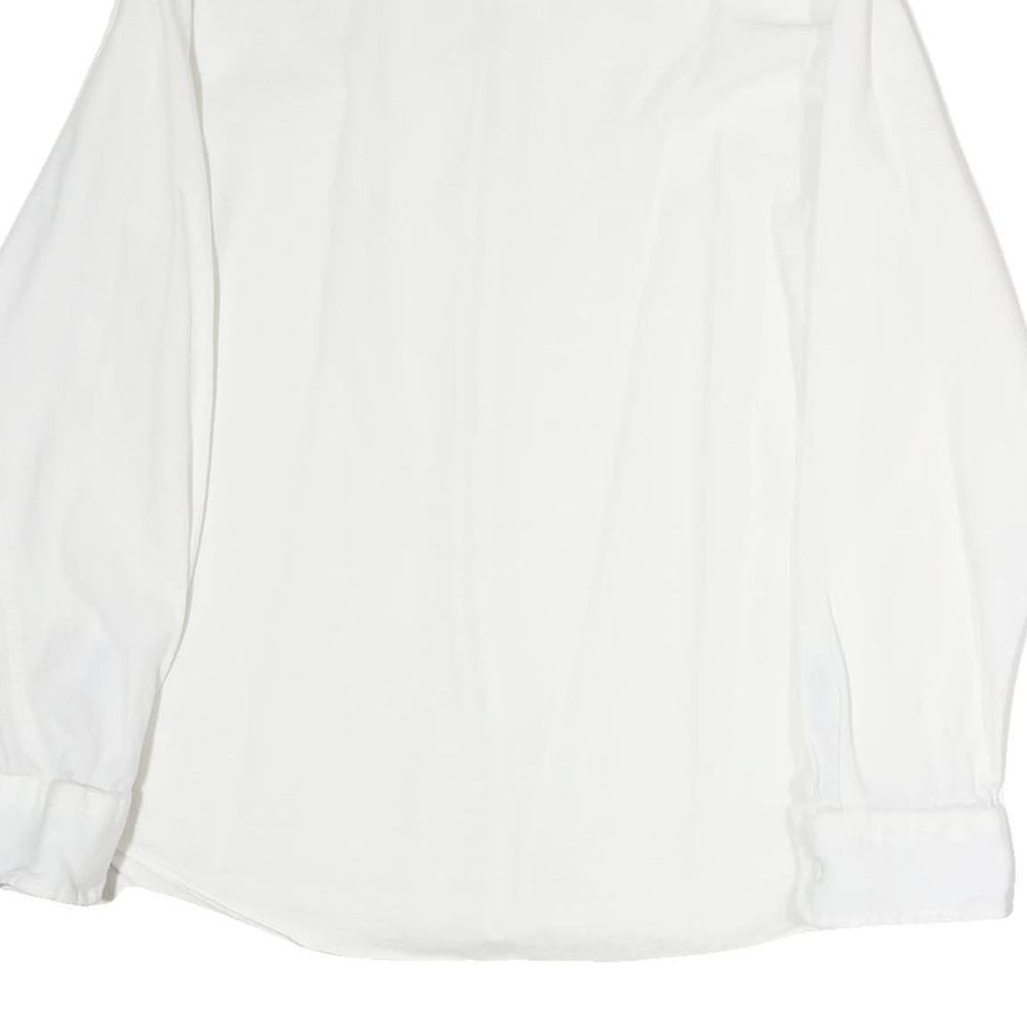 NAUTICA Mens White Slim Fit Shirt XL Casual Button Down Cotton Blend