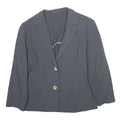 ETIENNE AIGNER Womens Blue Wool Button Jacket UK 8 Classic Tailored Plain