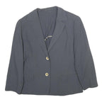 ETIENNE AIGNER Womens Blue Wool Button Jacket UK 8 Classic Tailored Plain