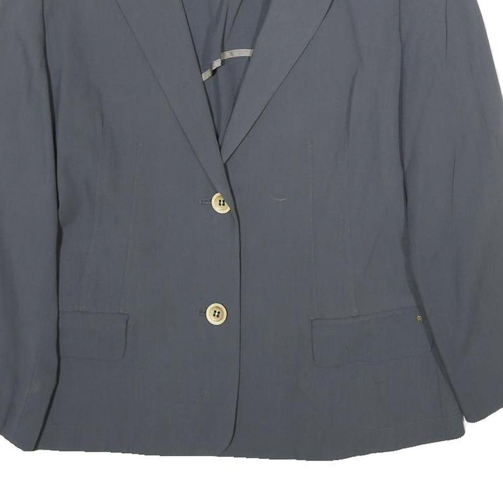 ETIENNE AIGNER Womens Blue Wool Button Jacket UK 8 Classic Tailored Plain