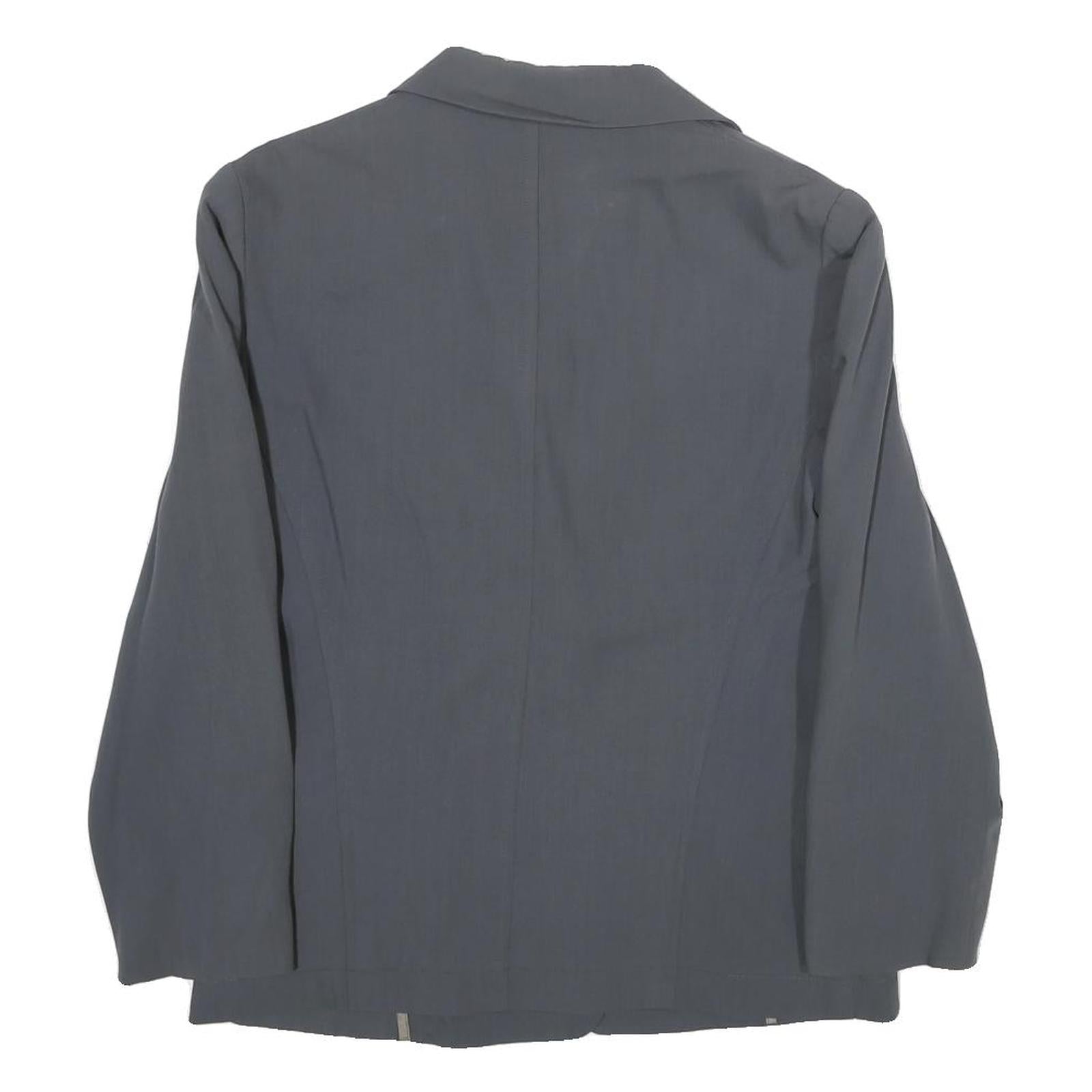 ETIENNE AIGNER Womens Blue Wool Button Jacket UK 8 Classic Tailored Plain